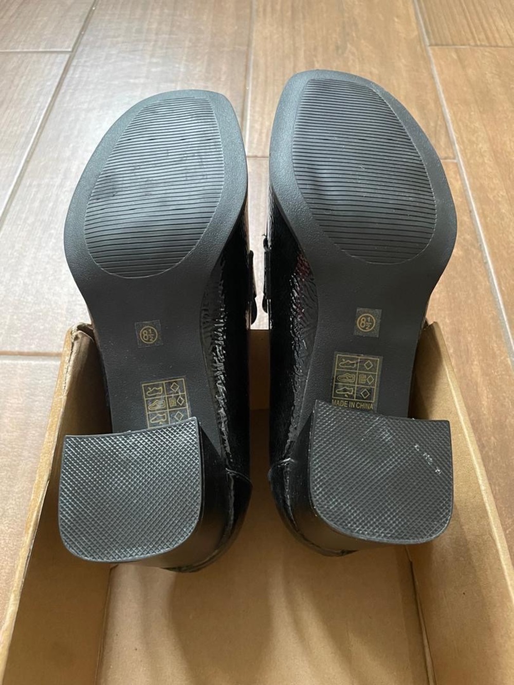 Journee Collection Malleah Black Patent Block Heel Loafers - Picture 14 of 14